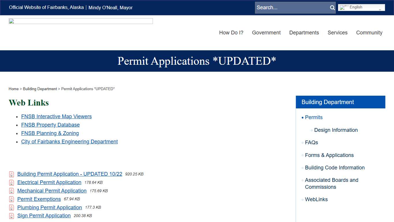 Permit Applications *UPDATED* Fairbanks, Alaska
