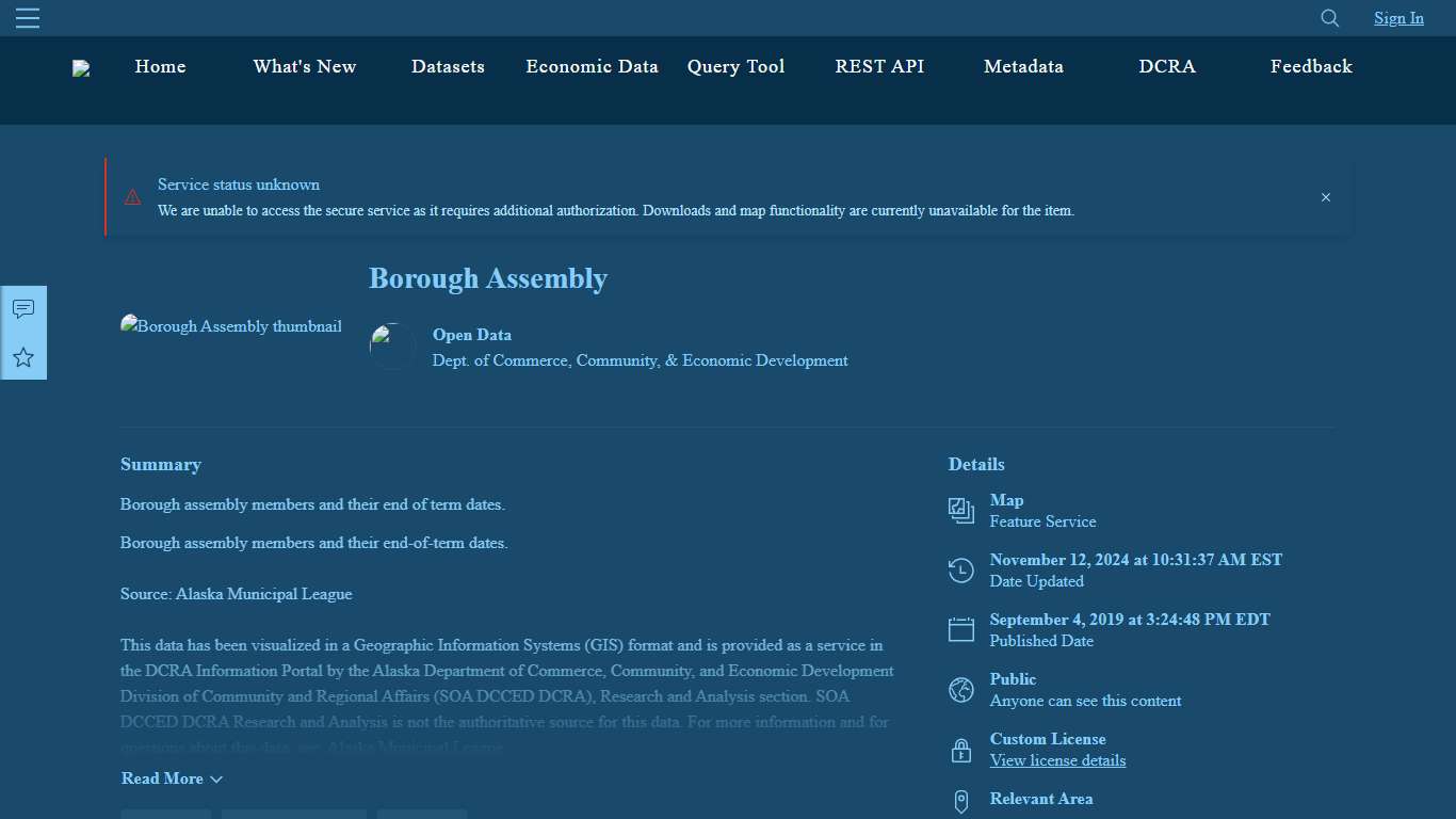 Borough Assembly DCRA Community Database